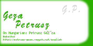 geza petrusz business card